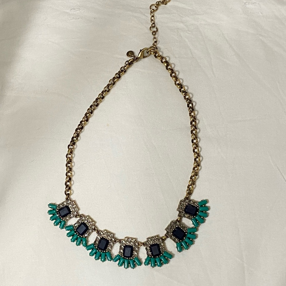 J. Crew Statement Necklace Navy & Turquoise